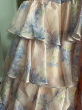 Charming Ball Gown Long Strapless Ruffles Floral Long Prom Dress HZ1024