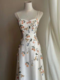 Vintage A Line Spaghetti Straps Long White Prom Dresses Evening Dress With Appliques HZ1024