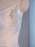 Beautiful High Low Spaghetti Straps Satin White Wedding Dresses HZ1024