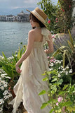 Sexy High Low Straps Irregular Straps Maxi Homecoming Dresses HZ1024