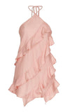 Simple A line Halter Blush Pink Chiffon Short Homecoming Dress Party Dress HZ1024