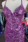 Vintage Straps Sequined Embroidery Sheath Homecoming Dress HZ1024