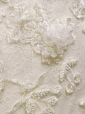 Fairytale Mermaid Strapless Lace White Floral Wedding Dresses HZ1024