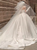 Vintage Ball Gown Strapless Sleeveless Lace Wedding Dress HZ1024