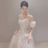 Timeless A Line Off The Shoulder Straps Long Lace White Wedding Dresses HZ1024
