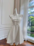 Simple A Line Straps White Homecoming Dresses 21st Birthday Outfits Party Dress HZ1024
