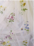 Simple A line Spaghetti Straps Floral Tulle Yellow Homecoming Dress Birthday Dresses HZ1024