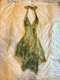 Cute A line Halter Green Short Chiffon Homecoming Dresses Cocktail Dress HZ1024