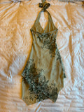 Cute A line Halter Green Short Chiffon Homecoming Dresses Cocktail Dress HZ1024