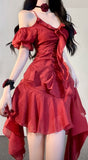 Cute A line Straps Ruffles Burgundy Homecoming Dress Short Birthday Outfits HZ1024