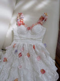 Pretty A Line Spaghetti Straps White Lace Long Length Prom Dress Evening Dresses HZ1024