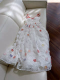 Pretty A Line Spaghetti Straps White Lace Long Length Prom Dress Evening Dresses HZ1024