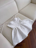 Modest A Line Spaghetti Straps White Short Homecoming Dresses Birthday Outfits HZ1024