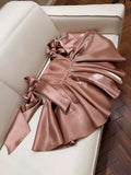 Pretty A Line Straps Satin Homecoming Dresses Birthday Outfits With Bow HZ1024