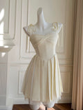 Simple A line Spaghetti Straps Satin Short Homecoming Dresses Birthday Outfit HZ1024