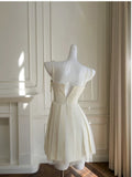 Simple A line Spaghetti Straps Satin Short Homecoming Dresses Birthday Outfit HZ1024
