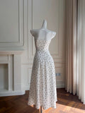 Modest A line Spaghetti Straps White Chiffon Prom Dress Formal Dresses HZ1024