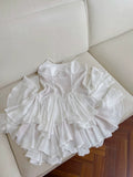 Simple A Line Spaghetti Straps Chiffon Short White Homecoming Dresses Birthday Outfit HZ1024