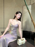 Pretty A Line Spaghetti Straps Lilac Ankle Length Prom Dresses Simple Evening Dress HZ1024