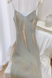 Gorgeous Mermaid Spaghetti Straps Long Prom Dresses Evening Dress HZ1024