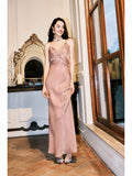 Classy Sheath Spaghetti Straps Sleeveless Long Prom Dresses Evening Dress HZ1024