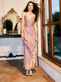 Classy Sheath Spaghetti Straps Sleeveless Long Prom Dresses Evening Dress HZ1024