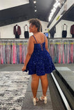 Sexy Sequin Scoop A-line Short Homecoming Dress HZ1024