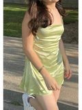16th Birthday Outfit Sexy Green Spaghetti Straps Mini Short Homecoming Dresses HZ1024