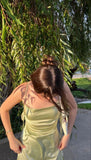 16th Birthday Outfit Sexy Green Spaghetti Straps Mini Short Homecoming Dresses HZ1024