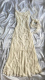 Elegant Sheath Spaghetti Straps Long Ivory Backless Prom Dresses Evening Dress HZ1024
