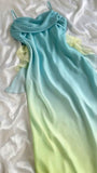 Vintage A Line Spaghetti Straps Long Prom Dresses Evening Dress With Ruffles HZ1024