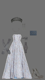 Elegant Ball Gown Strapless Light Sky Blue Lace Long Prom Dresses Evening Dress HZ1024