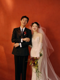 Dreamy Mermaid Strapless Satin Lace With Sleeves Long Wedding Dresses HZ1024