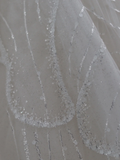 Classy Ball Gown V Neck Tulle Sequin Short Sleeves Long Wedding Dresses HZ1024