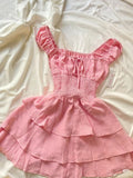 Sweet A Line U Neck Pink Satin Short Homecoming Dress 18th Birthday Outfits HZ1024