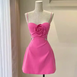 Elegant A Line Straps Pink 18th Birthday Dress Short Homecoming Dresses HZ1024