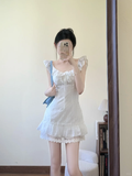 White Pretty A Line U Neck Satin Short Homecoming Dress 16th Birthday Outfits HZ1024