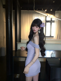 Charming 20th Lilac Mermaid Off The Shoulder Satin Short Homecoming Dress Birthday Outfits HZ1024