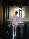 Sweet 17th Pink A Line Halter Satin Short Homecoming Dress Birthday Outfits HZ1024