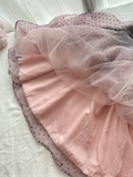 Chic 19th A Line Halter Satin Chiffon Polka Dots Short Homecoming Dress Birthday Outfits HZ1024
