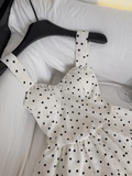 Pretty 17th A Line Sweetheart Satin Polka Dots Beads Short Homecoming Dress Birthday Outfits HZ1024