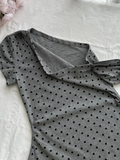 Gray 18th A Line One Shoulder Satin Polka Dots Short Homecoming Dress Birthday Outfits HZ1024