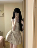 Princess A Line Square Satin Polka Dots Short Homecoming Dress 17th Birthday Outfits HZ1024