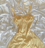 Pastel Yellow A Line Spaghetti Straps Satin Short Homecoming Dress 17th Birthday Outfits HZ1024