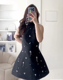 Simple A Line Scoop Neckline Short Birthday Dress Black Homecoming Dresses HZ1024
