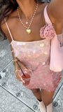 Shiny A Line Spaghetti Straps Sequin Short Homecoming Dress 18th Birthday Outfits HZ1024