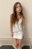 Cute A Line Spaghetti Straps Satin Short Homecoming Dress 20th Birthday Outfits HZ1024