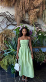 Pretty Mint Green A Line Spaghetti Straps Satin Long Prom Dresses Formal Dress HZ1024