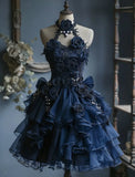 Vintage Ball Gown Halter Satin Chiffon With Flowers Short Homecoming Dress 20th Birthday Outfits HZ1024