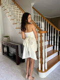 Pretty Mermaid Strapless Satin Back With Bow Short Homecoming Dress 18th Birthday Outfits HZ1024